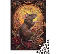 Puzzle 1000 Piezas Ilustración del ratón Art Nouveau Rompecabezas 38x26cm/1000pcs Regalos para Adultos Y Niños DIY Creative Intelectual Desafío