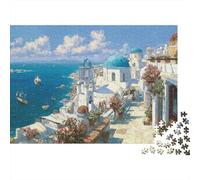 Puzzle 1000 Piezas Isla Griega paisajes El Paisaje | para Toda La Familia | Rompecabezas Adultos | Decoración del Hogar 38x26cm/1000pcs
