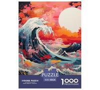 Puzzle 1000 Piezas Japanese Style Waves, Desafío, Juguete Entretenimento Multicolor Ride The Wind and Waves Regalo, Diversión para Adultos Y Niños 38x26cm/1000pcs