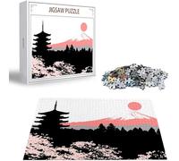 Puzzle 1000 Piezas Japón Rompecabezas para Adultos, un Rompecabezas Desafiante, Juegos de Puzzle para Toda la Familia, Letras en la Parte Posterior, Decoración del Hogar Regalos Flores de cerezo H-614