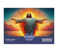 Puzzle 1000 Piezas Jesús Brazos Abiertos Atardecer Actividad Divertida Gran Regalo Decoración Pared Adultos Niños 52x38cm