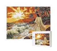 Puzzle 1000 Piezas, Jesús Vista al mar Puzzle para Adultos, Juego de Habilidad para Toda la Familia, Se Entrelazan Perfectamente Letras en la Parte Posterior, Rompecabezas DIY, Regalo Creativo W-746