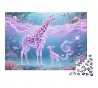 Puzzle 1000 Piezas Jirafa en un Mundo Subacuático Rompecabezas De Madera HD para Adultos/Niños 14+ - Juego De Retos Regalo 1000pcs (75x50cm)