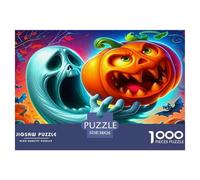 Puzzle 1000 Piezas Jumbie Pumpkins, Juego Educativo desafiante para Adultos, Calabaza, Fantasma, Espeluznante, Bonito, Vibrante, Regalo antiestrés para el hogar 38x26cm