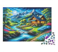 Puzzle 1000 Piezas Jungla Montañas Camino Brillante, concentración, cartón Premium, +8 años, Regalo, 38x26 cm