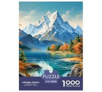 Puzzle 1000 Piezas Lakes and Snowy Mountains Juego Educativo Pasatiempo Creativo Autumn Plateau Juego Familiar Regalo para Adultos Y Niños Mayores De 12 Años 38x26cm/1000pcs