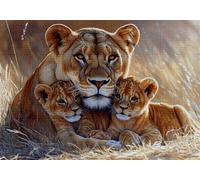 Puzzle 1000 Piezas León Rompecabezas Adultos Pradera Puzzles Desafío Imposible 75x50cm Rompecabezas DIY Pintura para Adultos y Chico Mayores de 14 Años Regalos Mujeres para Decoración Del Hogar C-1001