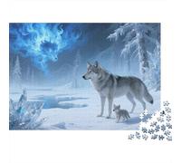 Puzzle 1000 Piezas Loba Madre y Cachorros en Glaciares Rompecabezas De Madera HD para Adultos Y Niños - Retos Creativos 1000pcs (75x50cm)
