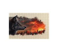 Puzzle 1000 Piezas Lobo Puzzle 1000 Piezas Adultos Árbol Educativo Rompecabezas Madera para Toda la Familia Junta, Puzzles para Reducir el Estrés y Primavera Cuadros Decoracion 50 x 75CM LZPT-03960