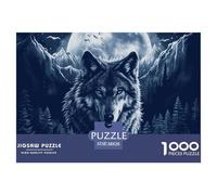 Puzzle 1000 Piezas LoboJuego Educativo Entretenimento Multicolor LoboUnder The Moonlight Juego Familiar Regalo Juguete Colorido para Niños De 8 A 12 Años 38x26cm/1000pcs