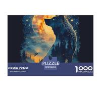 Puzzle 1000 Piezas LoboJuego Educativo Entretenimento Multicolor The LoboUnder The Cielo nocturnoRegalo Creativo para La Relajación para Adultos Y Niños Mayores De 12 Años 38x26cm/1000pcs