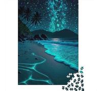 Puzzle 1000 Piezas Luz Nocturna de la Playa Rompecabezas 52x38cm/1000pcs Regalos para Adultos Y Niños DIY Creative Intelectual Desafío