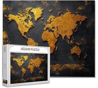Puzzle 1000 Piezas Mapa del Mundo Puzzle Imposible Rompecabezas Pieza de Madera Jigsaw Arte Una Gran Herramienta de MeditacióN Y Aliviador del EstréS Uegos de Rompecabezas Toda La Familia 75x50cm C-1