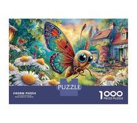 Puzzle 1000 Piezas Mariposa de Dibujos Animados en Daisy Garden Rompecabezas 38x26cm/1000pcs Regalos para Adultos Y Niños DIY Creative Intelectual Desafío