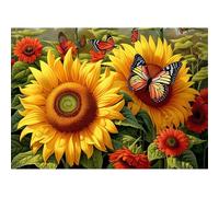 Puzzle 1000 Piezas, Mariposa Girasol Puzzles para Adultos,Rompecabezas de Adultos, Juguetes de Regalo Entretenimento Puzzle, Juego de Rompecabezas
