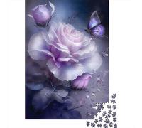 Puzzle 1000 Piezas Mariposa Rosa púrpura Rompecabezas 52x38cm/1000pcs Regalos para Adultos Y Niños Cartón 100% Reciclado Juegos Únicos De Desafío