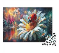 Puzzle 1000 Piezas Mariquitas recogiendo Miel Cartón 100% Reciclado Insecto en Margarita Blanca Desafiante Coleccionistas Antiestrés Ocio Interior 38x26cm