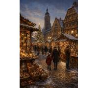 Puzzle 1000 Piezas Mercado de Navidad en Plaza Antigua Madera