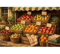 Puzzle 1000 Piezas Mercado Frutas Vintage Madera