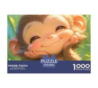 Puzzle 1000 Piezas Mono Sonriente en el Jardín, Antiestrés