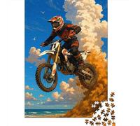 Puzzle 1000 Piezas Motocross Rider Salto Rompecabezas 38x26cm/1000pcs Regalos para Adultos Y Niños Cartón 100% Reciclado Creative Intelectual Desafío