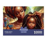 Puzzle 1000 Piezas Mujeres Africanas Papel Reciclado Adultos Niños - Arte Paisaje Cascada de Manzanas Juego Educativo Antiestrés 52x38cm