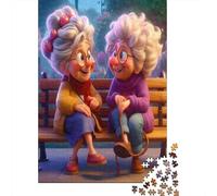 Puzzle 1000 Piezas Mujeres de Edad Avanzada Amigas Rompecabezas 52x38cm/1000pcs Regalos para Adultos Y Niños Cartón 100% Reciclado Juegos Únicos De Desafío