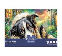 Puzzle 1000 Piezas Muy Difícil Perros de Otoño en Papel Reciclado para Adultos - Perro (Calle Iluminada), Juego Familiar Desafiante, 38x26cm
