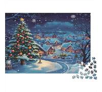 Puzzle 1000 Piezas Navidad Village Night Rompecabezas 38x26cm/1000pcs Regalos para Adultos Y Niños Cartón 100% Reciclado Descompresión
