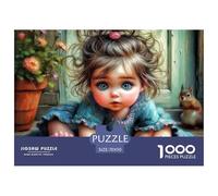 Puzzle 1000 Piezas Niña Curiosa con Insecto para Adultos - Gemelas en el Porche, Antiestrés Familiar 70x50cm
