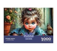 Puzzle 1000 Piezas Niña Curiosa con Insecto para Adultos - Gemelas en el Porche, Juego Educativo 52x38cm