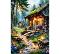 Puzzle 1000 Piezas, Noche en la cabaña del Bosque Puzzles para Adultos,Rompecabezas de Adultos, Juguetes de Regalo Entretenimento Puzzle, Juego de Rompecabezas