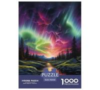 Puzzle 1000 Piezas Northern Lights in Norway Juego Educativo Entretenimento Multicolor Forest Lakes Juego Familiar Regalo Juguete Colorido para Niños De 8 A 12 Años 70x50cm/1000pcs