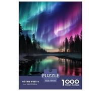Puzzle 1000 Piezas Northern Lights in Norway Juego Educativo Entretenimento Multicolor Forest Lakes Regalo, Diversión Clásicos para Adultos Y Niños A Partir De 12 Años 70x50cm/1000pcs