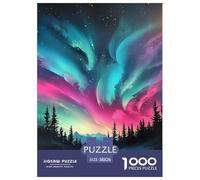 Puzzle 1000 Piezas Northern Lights Juego Educativo Pasatiempo Creativo Shining Stars Regalo, Diversión Juguete Colorido para Niños De 8 A 12 Años 38x26cm/1000pcs