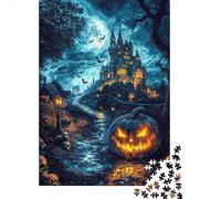 Puzzle 1000 Piezas Notte del Castello di Halloween Rompecabezas 52x38cm/1000pcs Regalos para Adultos Y Niños Cartón 100% Reciclado Juegos Únicos De Desafío