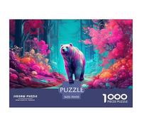 Puzzle 1000 Piezas Oil Painting Oso, Desafío, Juguete Entretenimento Multicolor Strange Deep Forest Juego Familiar Regalo para Adultos Y Niños Mayores De 12 Años 70x50cm/1000pcs