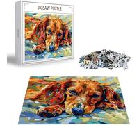Puzzle 1000 Piezas Ondas Rompecabezas para Adultos, un Rompecabezas Desafiante, Juegos de Puzzle para Toda la Familia, Letras en la Parte Posterior, Decoración del Hogar, Regalos Navidad Perro H-3899
