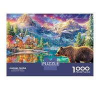 Puzzle 1000 Piezas Oso y cabaña por Mountain Lake Rompecabezas 70x50cm/1000pcs Regalos para Adultos Y Niños DIY Creative Intelectual Desafío