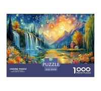 Puzzle 1000 Piezas Paisaje Estelar para Adultos y Niños - Paisaje (Cascada & Noche), Juego Educativo, Desafío, Decoración de Pared, 70x50cm