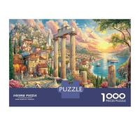 Puzzle 1000 Piezas Paisaje Urbano Antiguo cartón ruinas griegas Antiguas niños Rompecabezas Mental Educativo Desarrollo cognitivo Entrenamiento Cerebral 38x26cm
