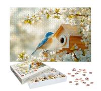 Puzzle 1000 Piezas Pájaro, Puzzle Flor con Caja para Adultos, 75x50cm, DIY 1000 Piezas Rompecabezas Madera para Adultos, Rompecabezas Desafiante para Decoracion Hogar y Paredes, Regalo Mujer, -8099