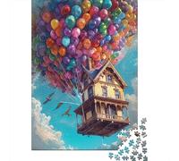 Puzzle 1000 Piezas Palloni di casa Volante Rompecabezas 52x38cm/1000pcs Regalos para Adultos Y Niños Cartón 100% Reciclado Juegos Únicos De Desafío
