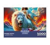 Puzzle 1000 Piezas Papel Reciclado Adultos - Varios Leones Figura Rey, desafiante y Regalo 38x26cm