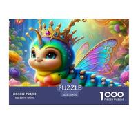 Puzzle 1000 Piezas Papel Reciclado Reina Oruga Arcoíris, Hada Unicornio Gato, Decoración Pared, Antiestrés, Juego Educativo, 70x50cm