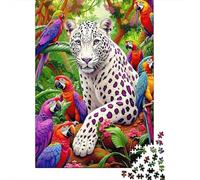 Puzzle 1000 Piezas Pappagalli Leopardo Della giungla Rompecabezas 38x26cm/1000pcs Regalos para Adultos Y Niños Cartón 100% Reciclado Creative Intelectual Desafío
