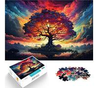 Puzzle 1000 piezas para Adultos Árboles en la isla al atardecer Puzzle Imposible 38x52cm Anti-Stress Vacaciones en Casa Mata El Tiempo para Adolescentes a partir de 14 Años