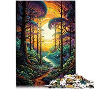 Puzzle 1000 piezas para adultos Bosque extraño y colorido Puzzle Imposible 26x38cm Regala regalos a toda la familia a partir de 14 años
