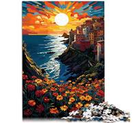 Puzzle 1000 piezas para adultos Cinque Terre Juego Estimulante Juego Familiar Alivio del Estrés Puzzle Desafío Difícil 19.7" x 29.5"