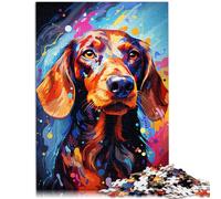 Puzzle 1000 piezas para adultos Dachshund Juego de reflexión 38x52cm Desafío de inteligencia cerebral Juguetes adictivos para adolescentes a partir de 14 años